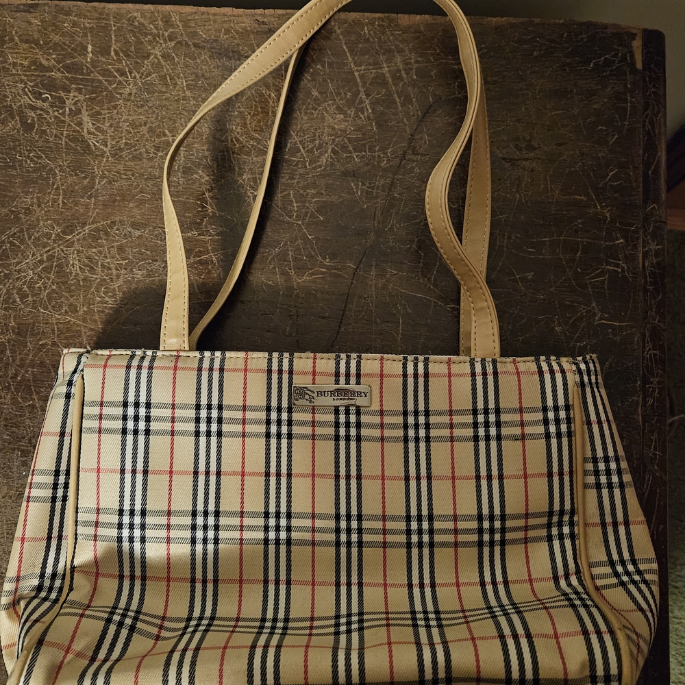 Burberry Beige Checkered Women's Bag